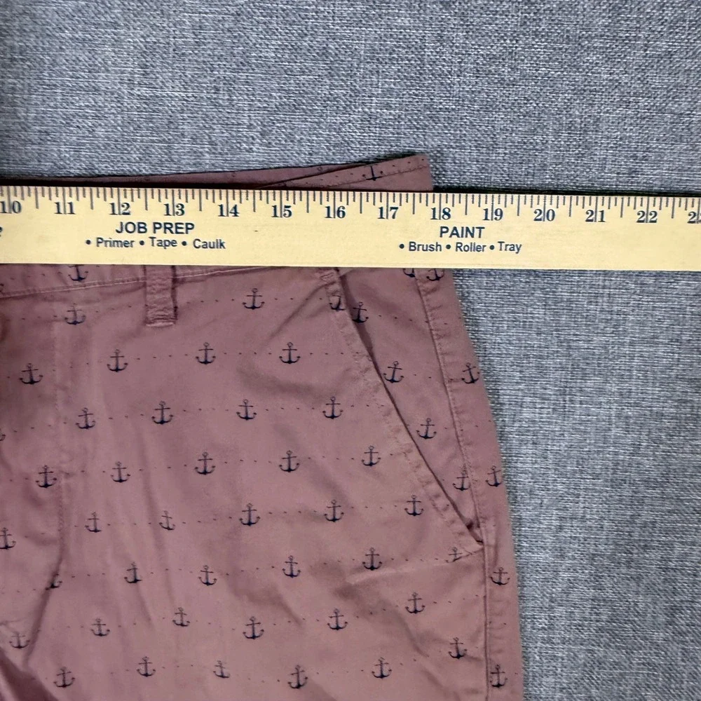Hudson & Barrow Anchor Chino Shorts Mens 36 Pink Nautical Preppy Coastal Summer